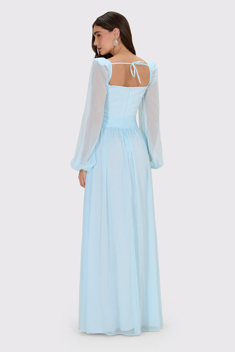 VESTIDO LONGO CHIFFON DAYDREAM AZUL CLARO