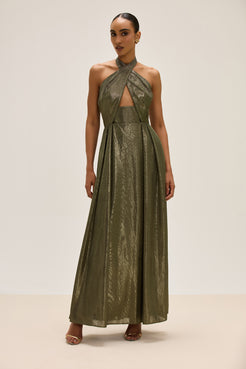 VESTIDO LONGO LUREX ASTER PRETO