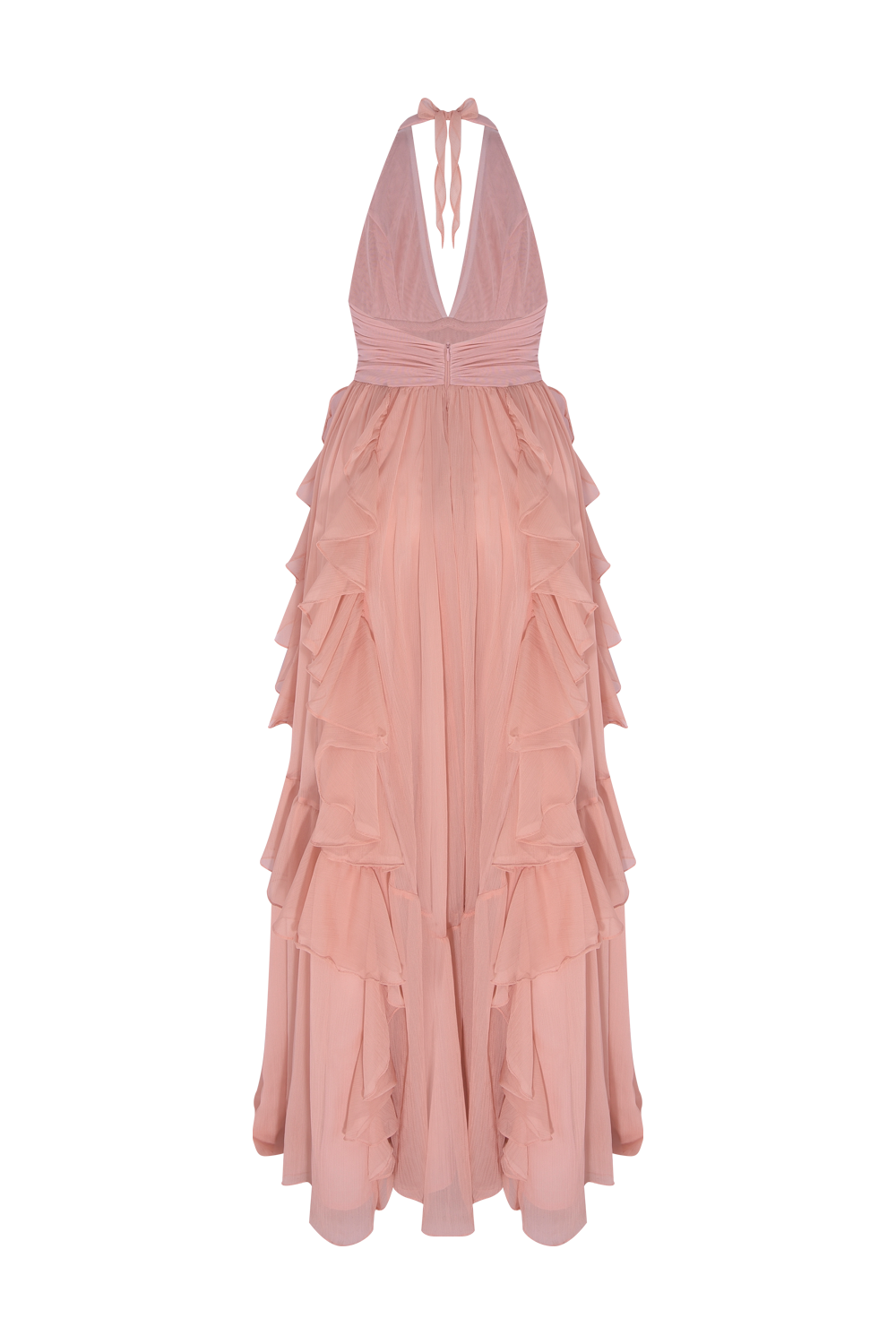 VESTIDO LONGO CHIFFON DAYDREAM LARANJA CLARO