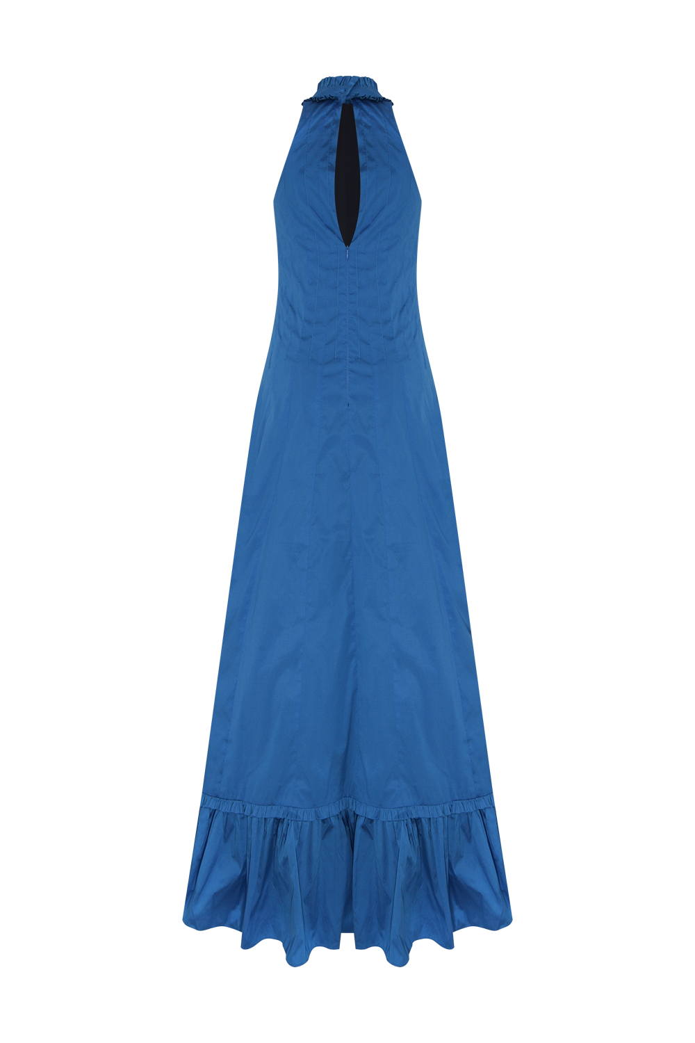 VESTIDO LONGO TAFETÁ SAFIRA AZUL