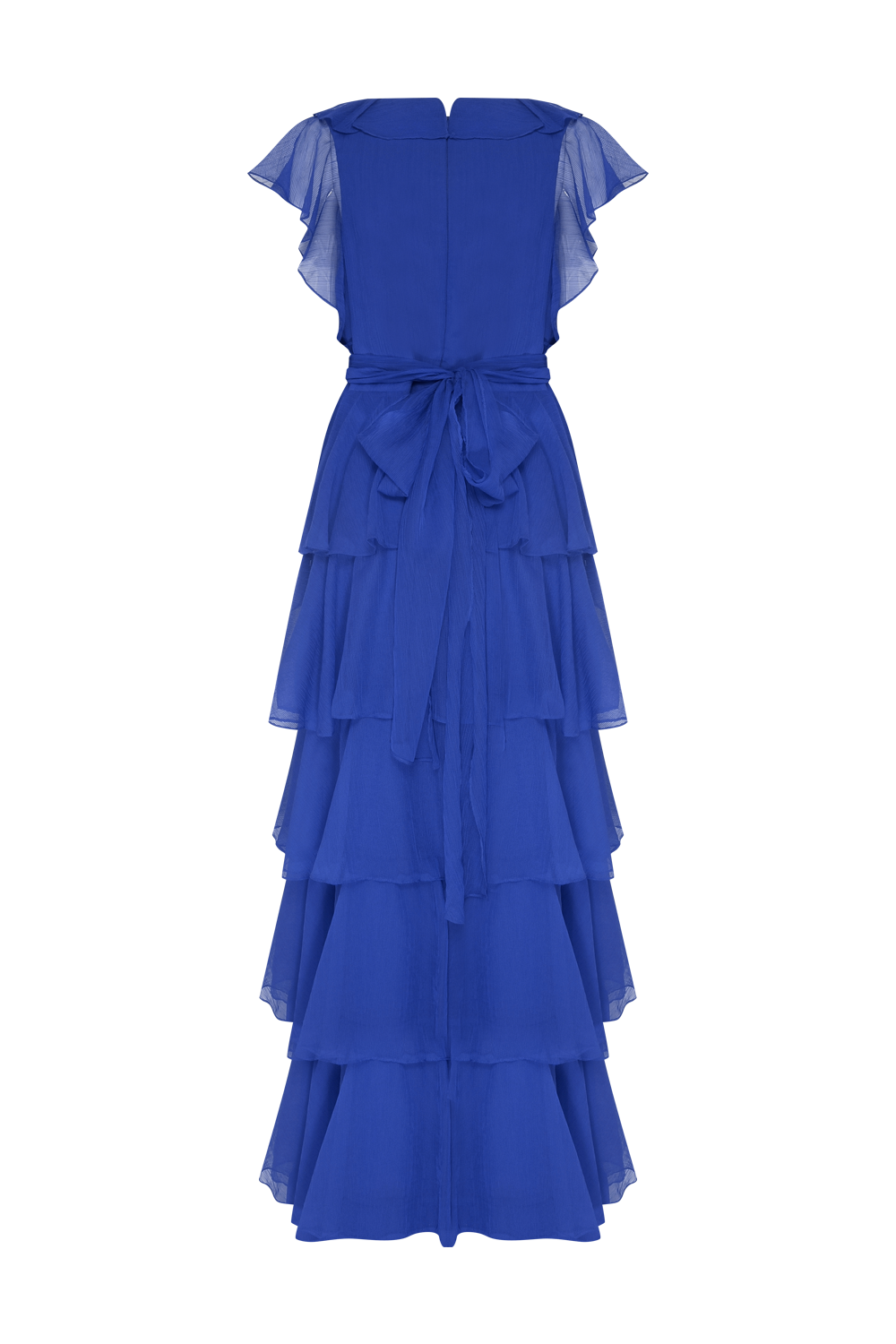 VESTIDO LONGO SILKY PLISSE ÉCHO AZUL