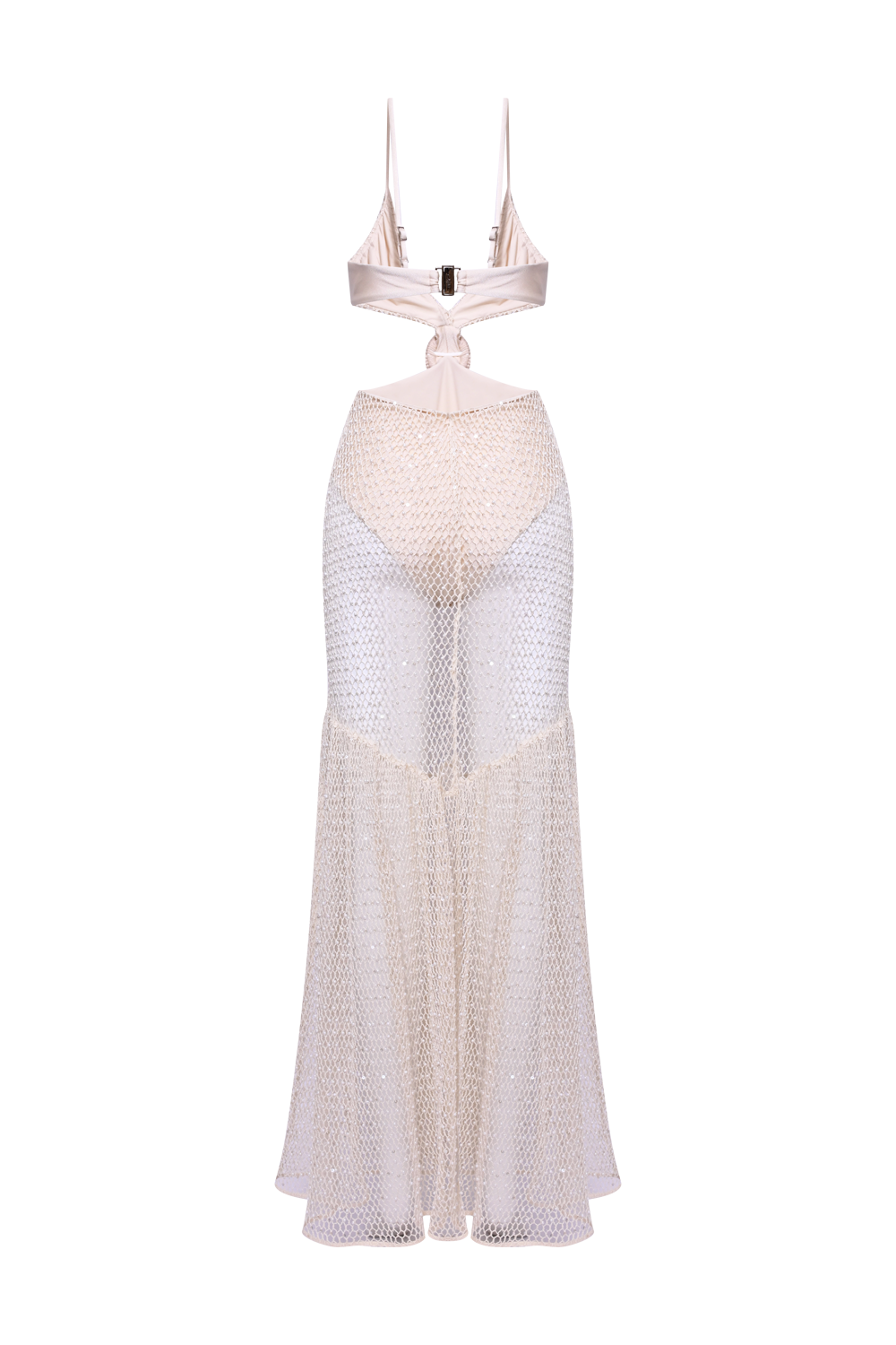 VESTIDO LONGO CROCHET BLOOM BEGE