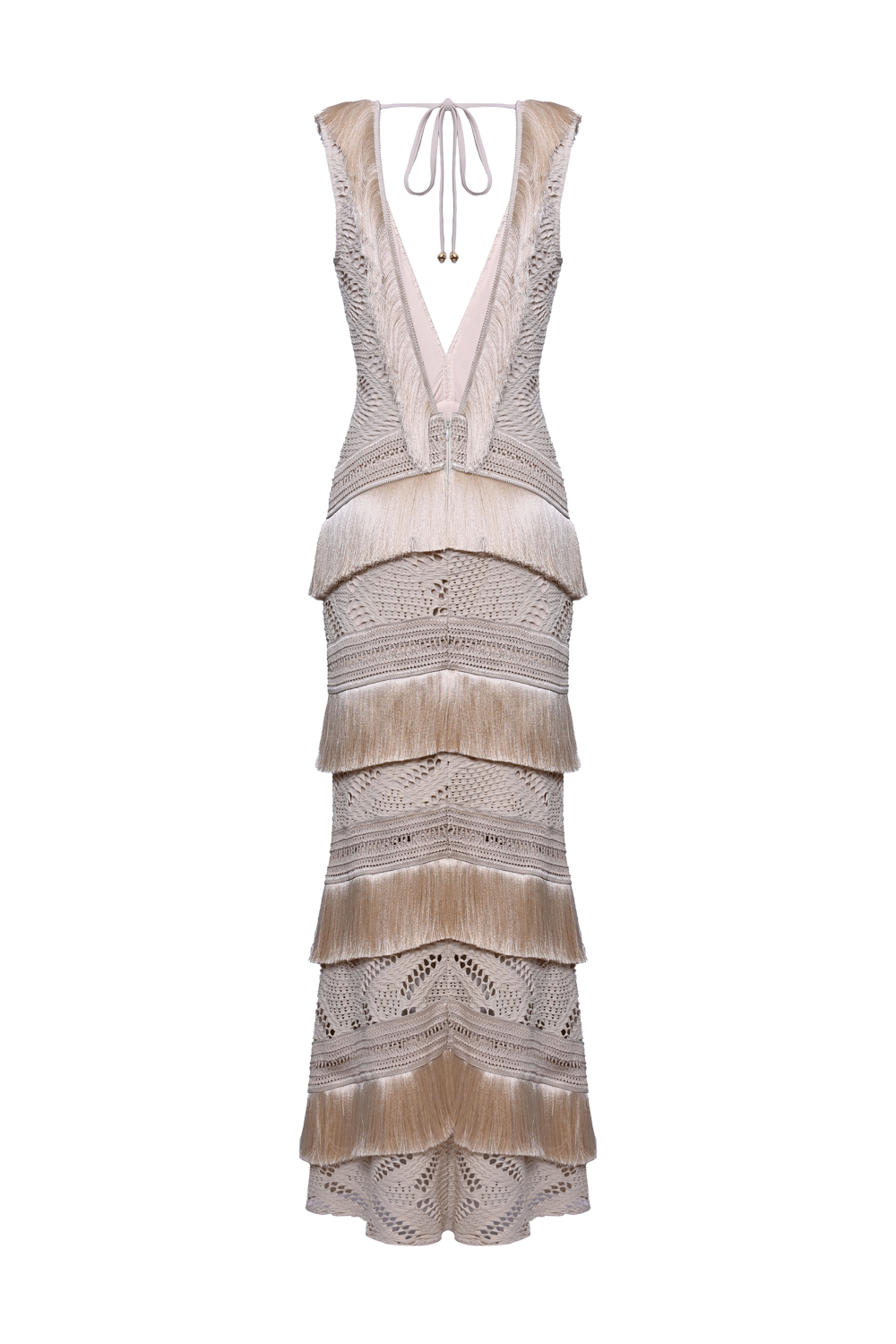 VESTIDO LONGO TELA LYCRA BEGE