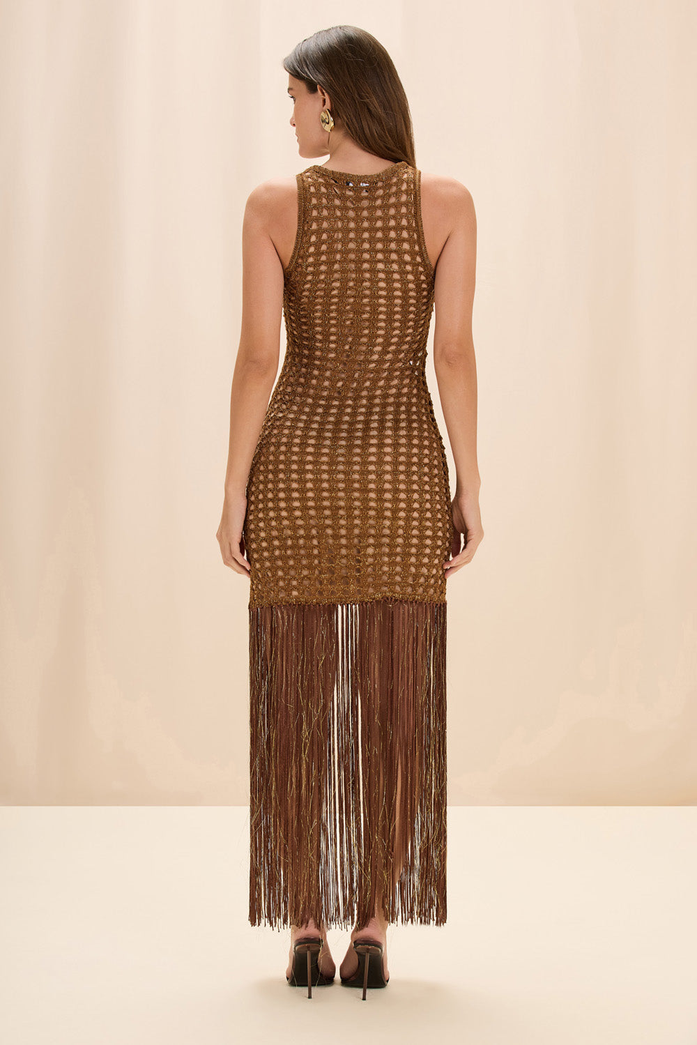 VESTIDO LONGO TRICOT GAIA MARROM