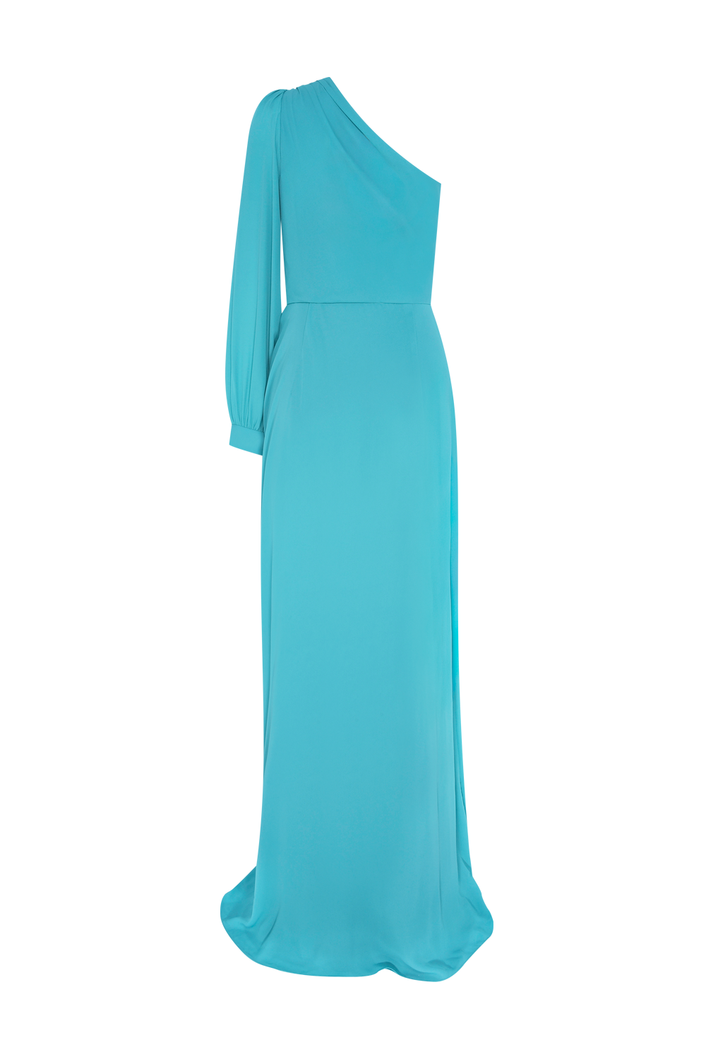 VESTIDO LONGO OMBRO ÚNICO CREPE GRACE AZUL