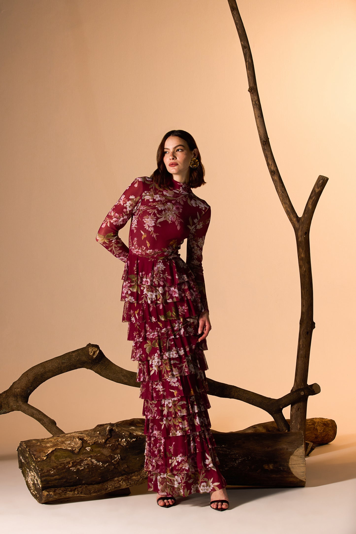 VESTIDO LONGO BOHO DELICATA VERMELHO ESCURO