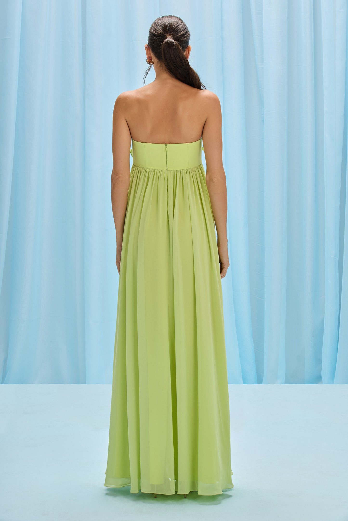 VESTIDO LONGO CHIFFON CANDY VERDE