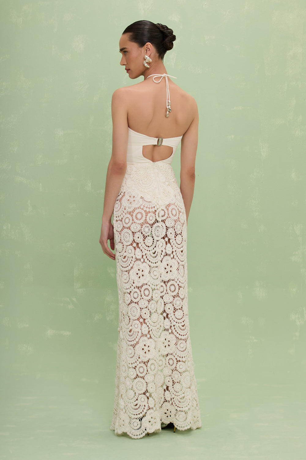 VESTIDO LONGO GAL EMBROIDERY OFF WHITE