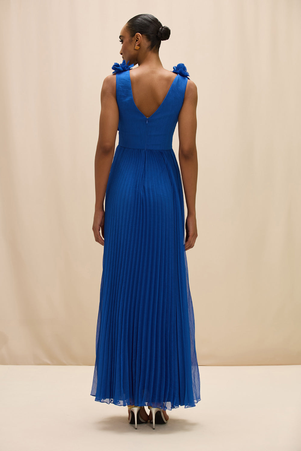VESTIDO LONGO CHIFFON CARMEN AZUL