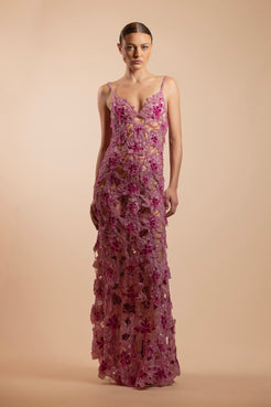 VESTIDO LONGO AMELIA EMBROIDERY ROSA