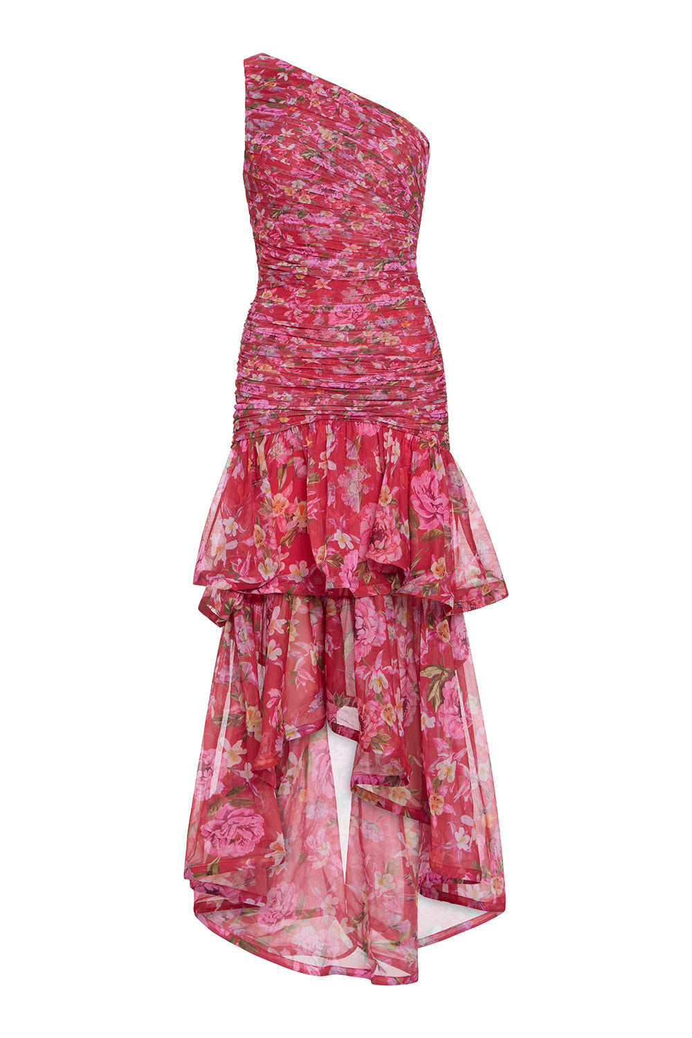 VESTIDO LONGO PEONY DOTS VERMELHO