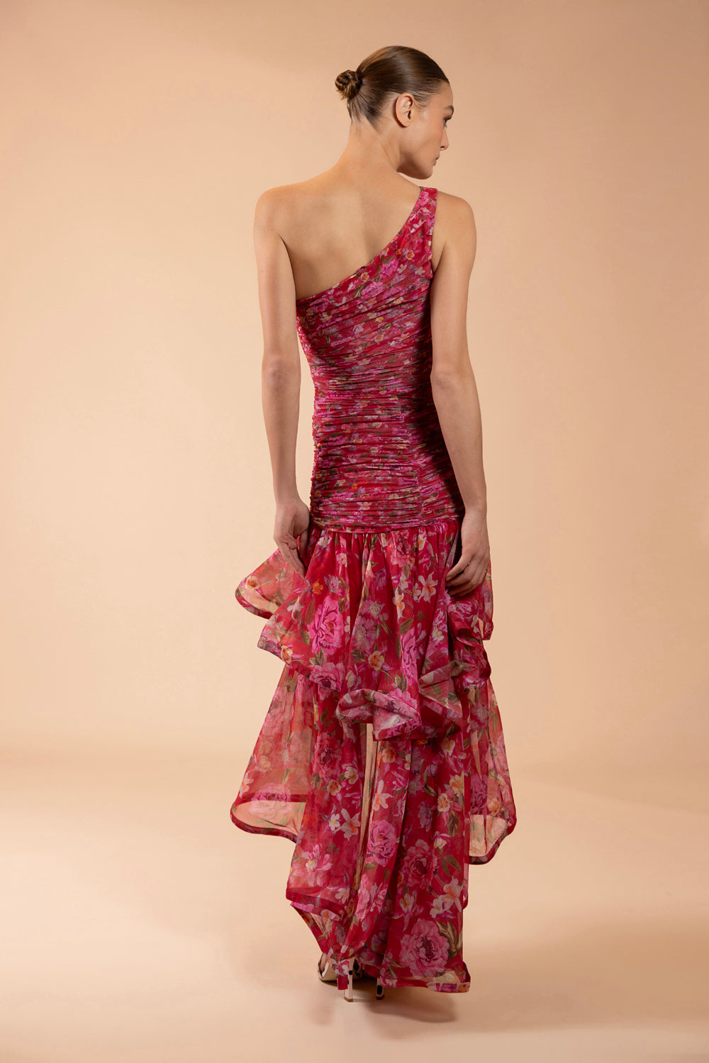 VESTIDO LONGO PEONY DOTS VERMELHO