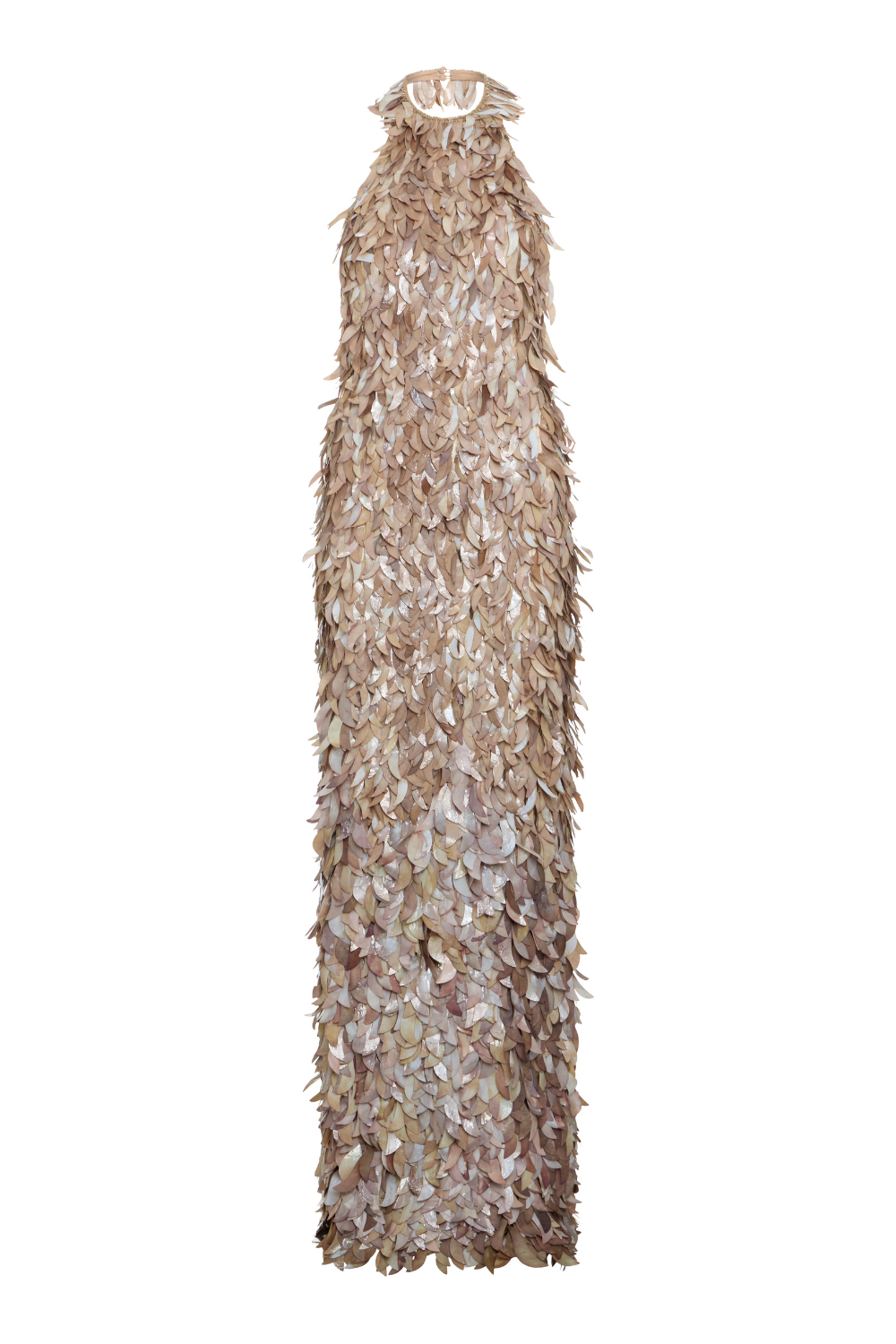 VESTIDO LONGO TULE BRONZE MARROM