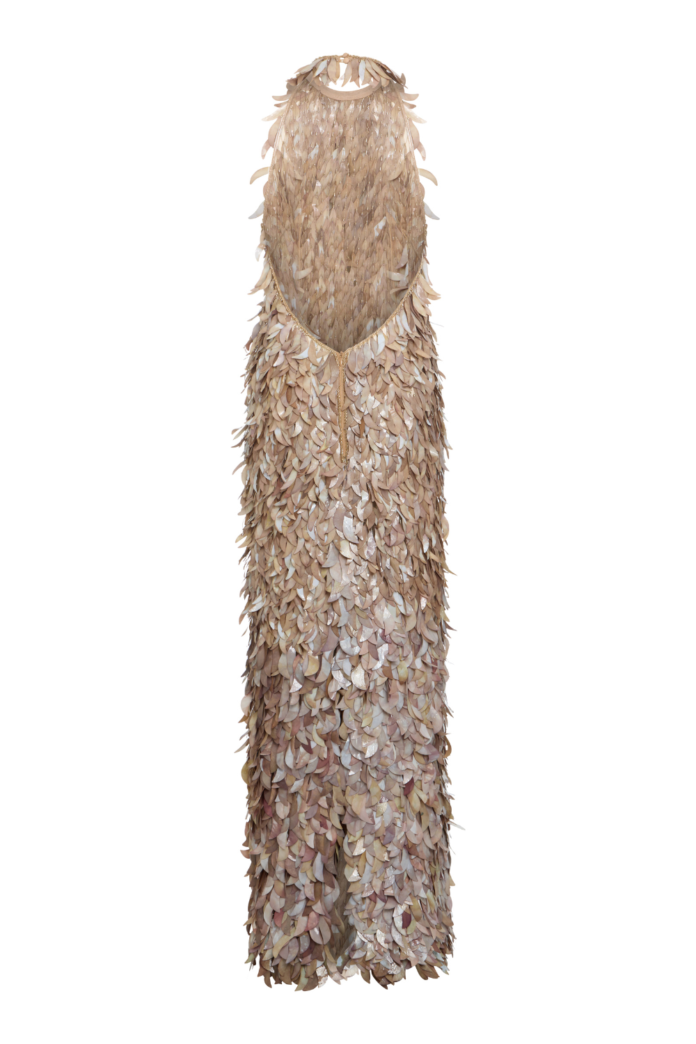 VESTIDO LONGO TULE BRONZE MARROM