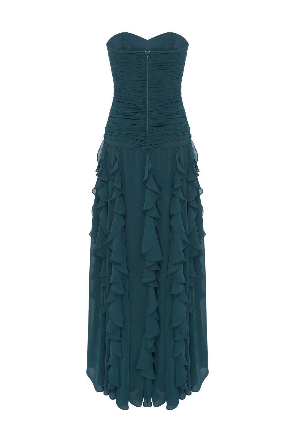 VESTIDO LONGO SILK PLISSE LILA VERDE ESCURO