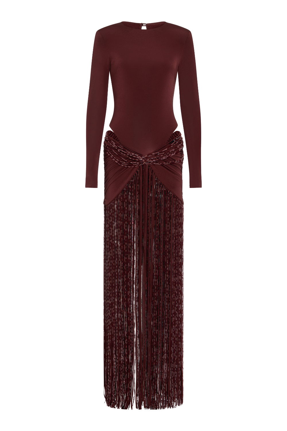 VESTIDO LONGO TAFETÁ TARSILA MARROM