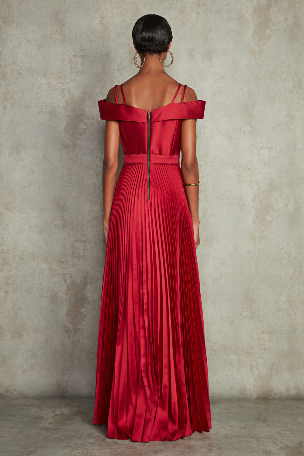VESTIDO LONGO MIKADO LILIAN VERMELHO