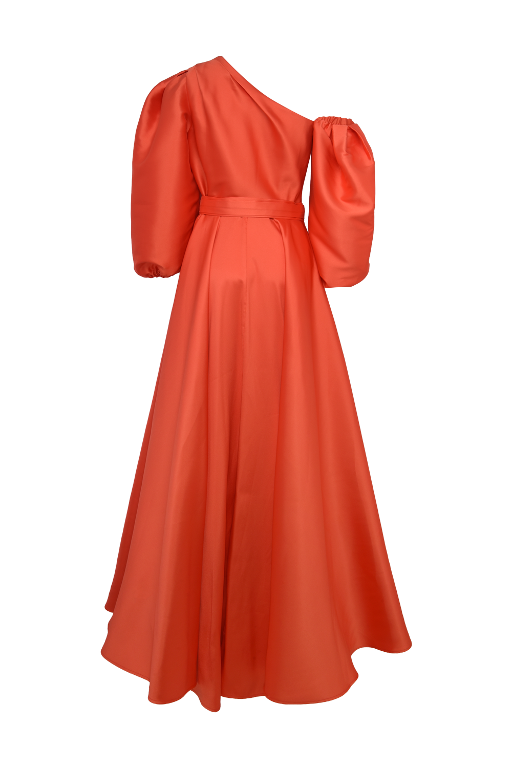 VESTIDO LONGO MIKADO LILIAN LARANJA
