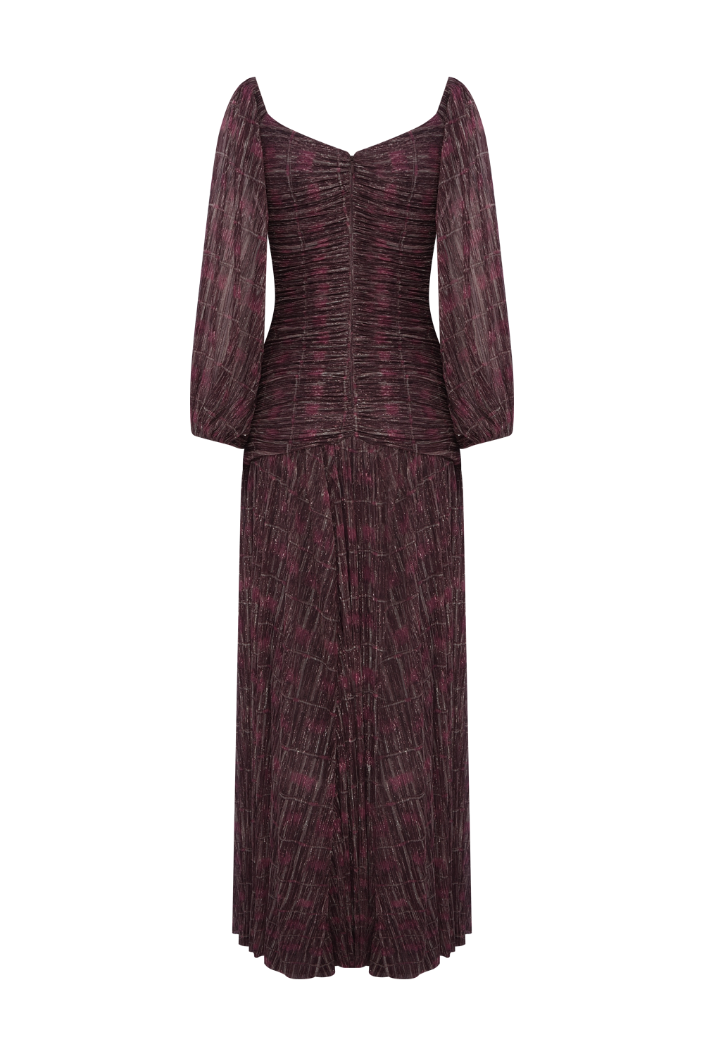 VESTIDO LONGO ROSE MIRAGE LUREX MARROM