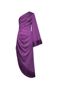VESTIDO MIDI CETIM RAFINE ROXO