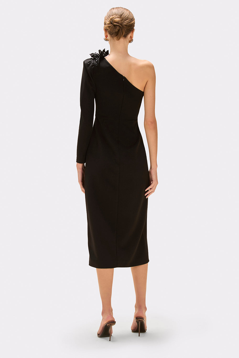 VESTIDO MIDI CREPE MYSTIQUE PRETO