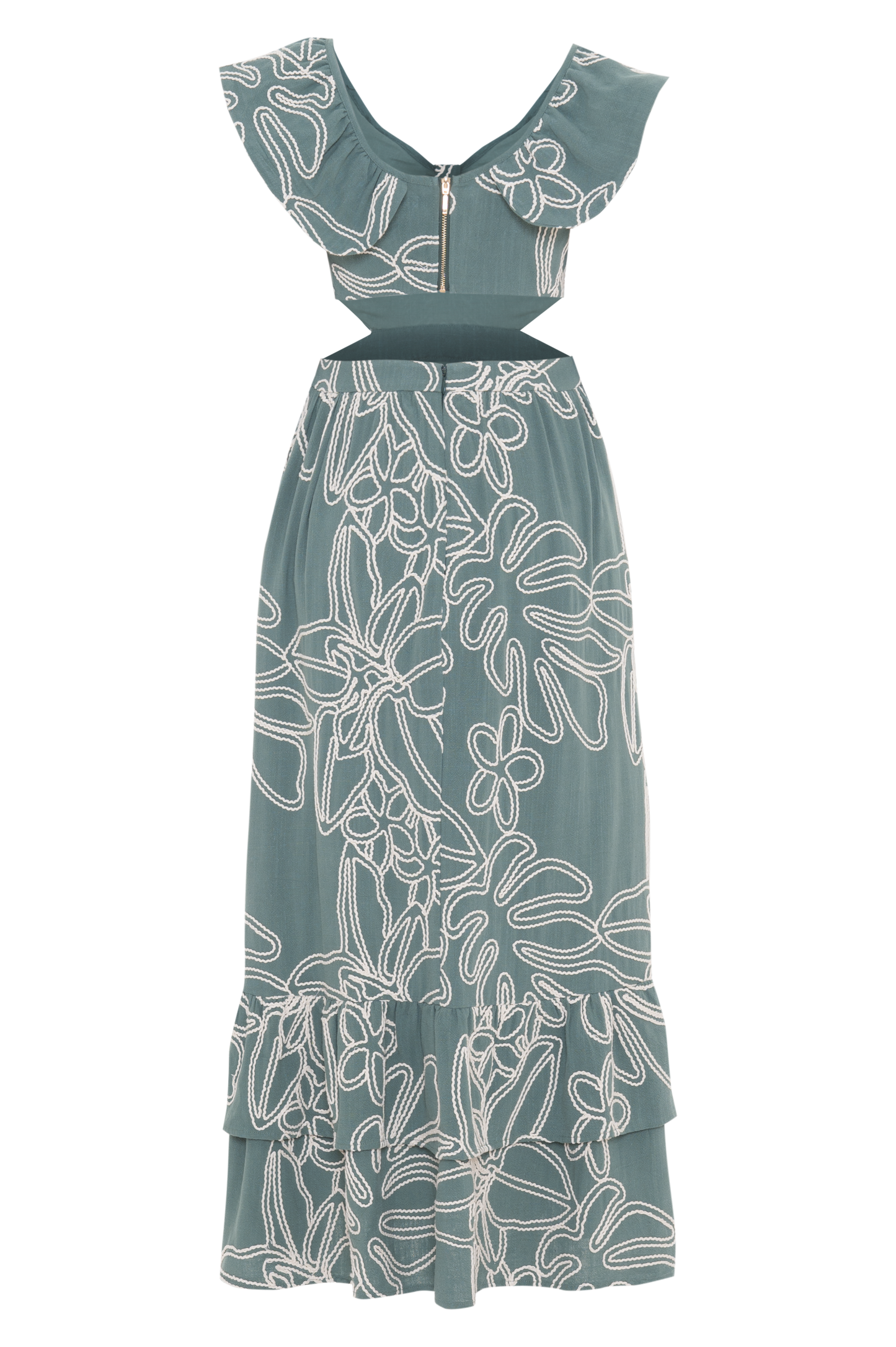 VESTIDO MIDI LINHO ASAS VERDE