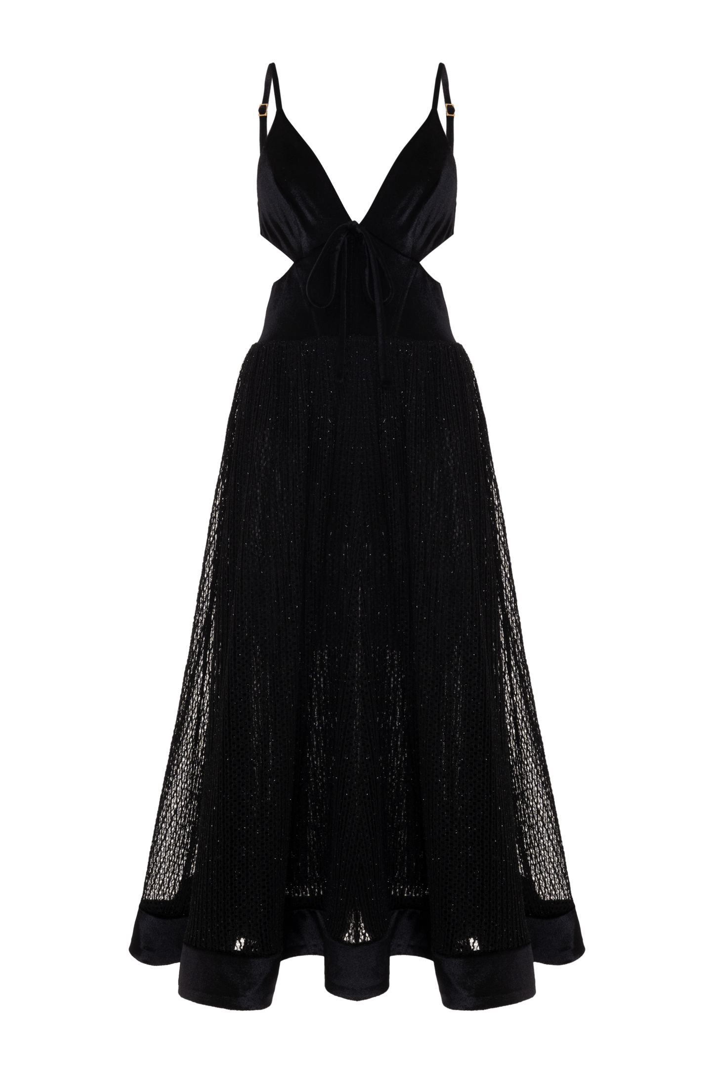 VESTIDO MIDI VELVET ALLURE PRETO