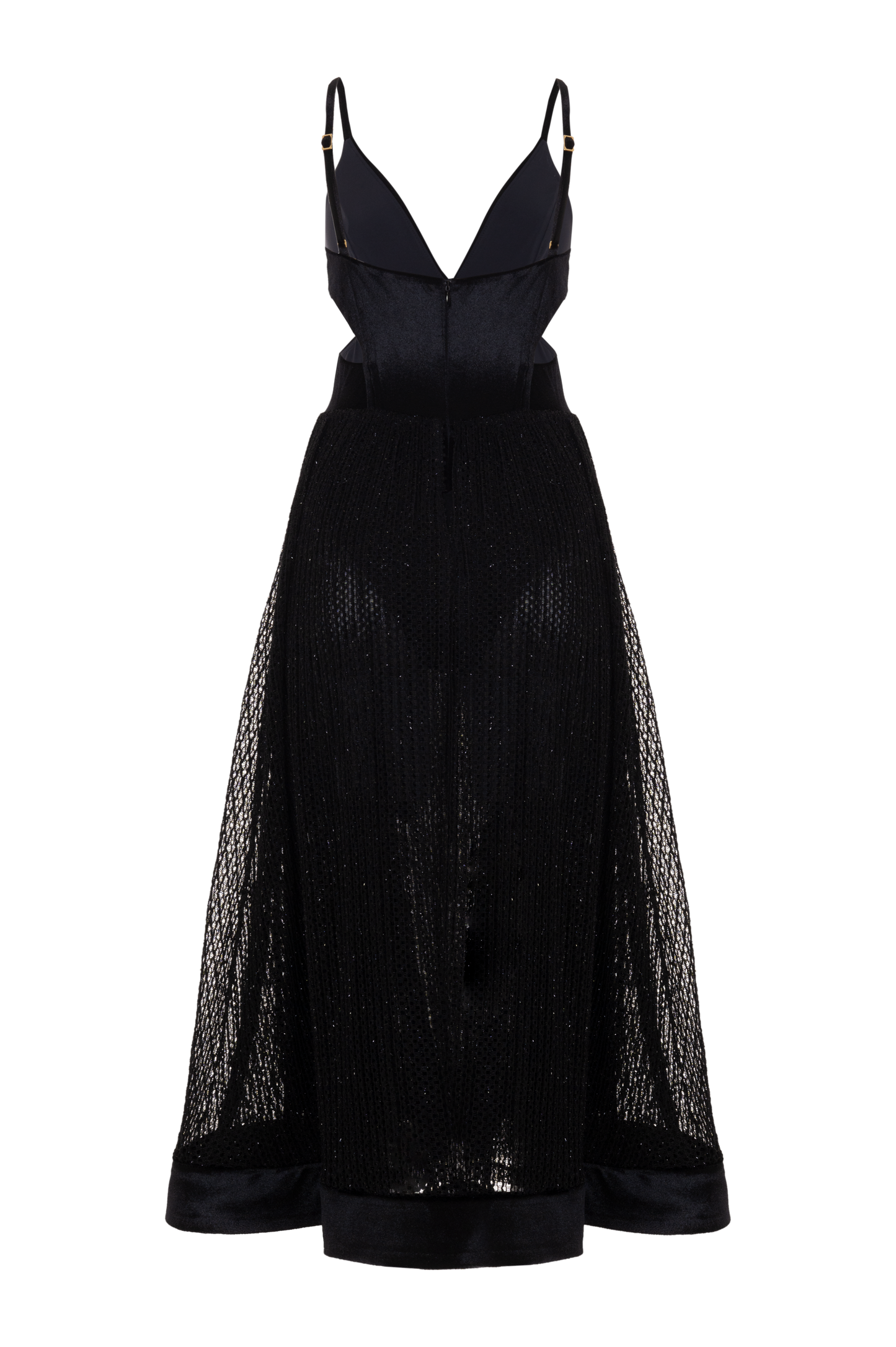 VESTIDO MIDI VELVET ALLURE PRETO