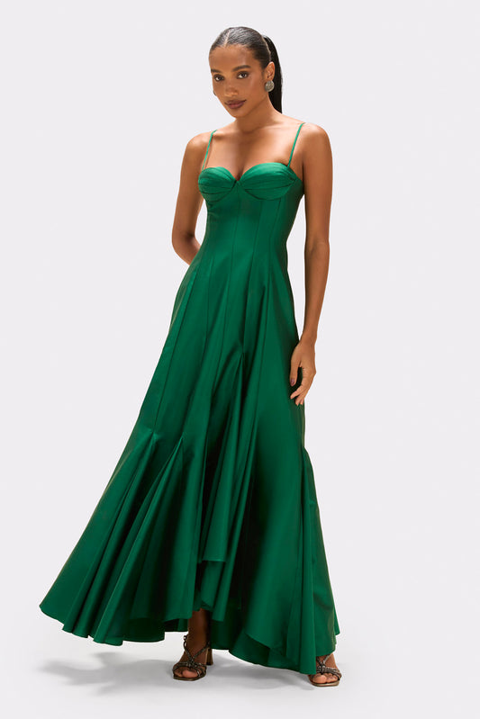VESTIDO MIDI TAFETÁ  530 VERDE