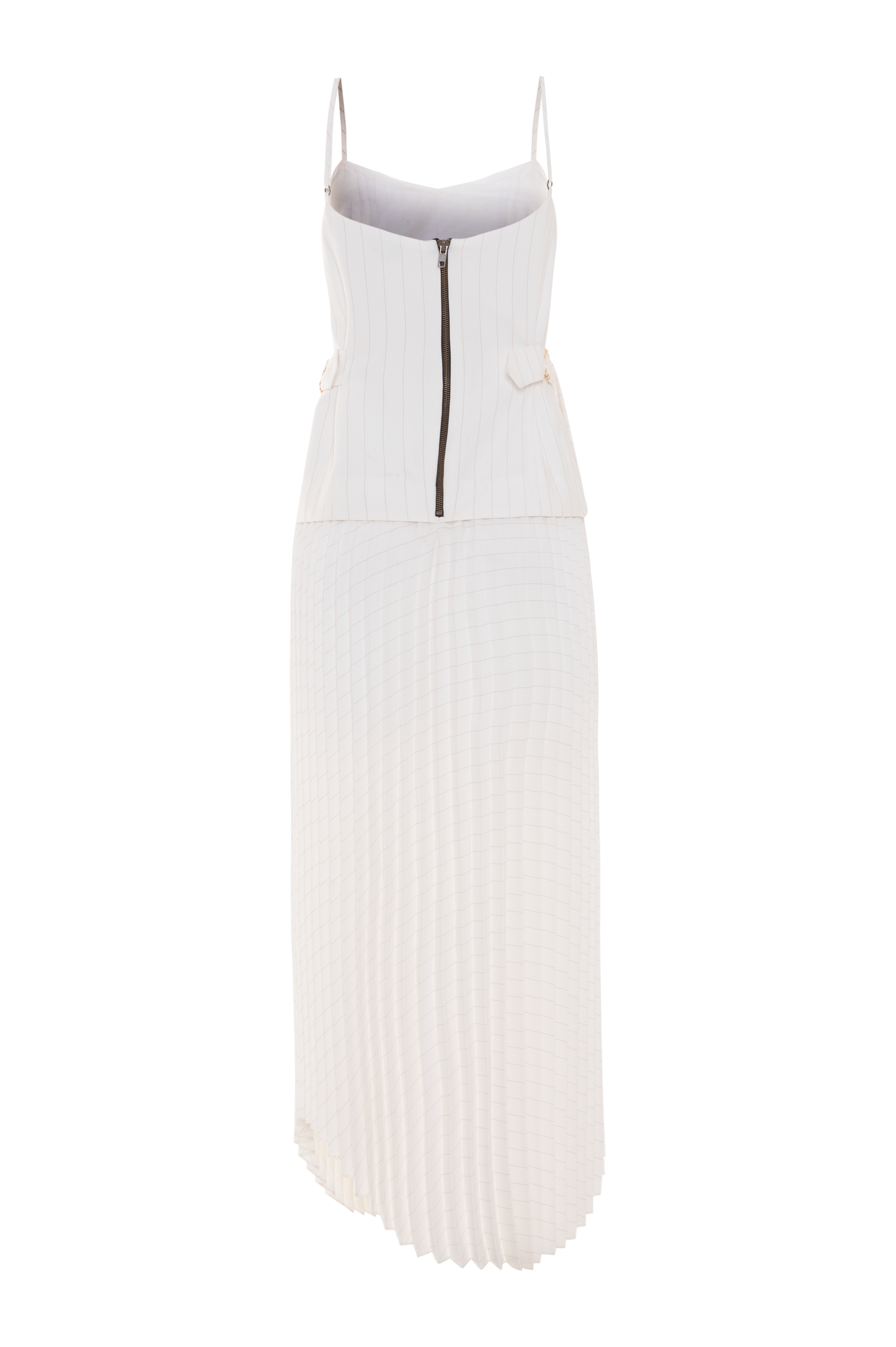 VESTIDO MIDI METALLIC STRIPE PULSE OFF WHITE