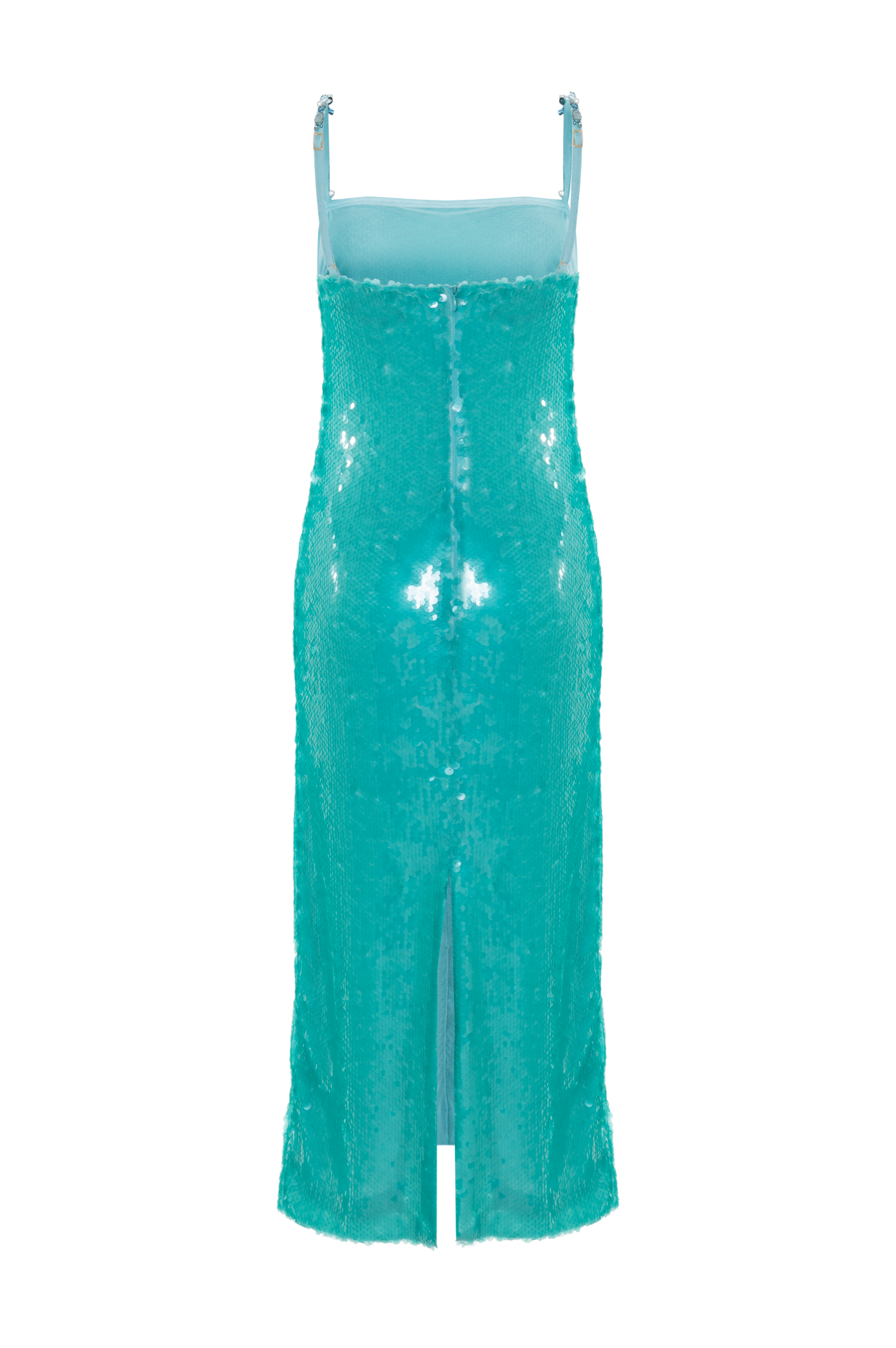 VESTIDO MIDI PAETÊ ISLA VERDE CLARO