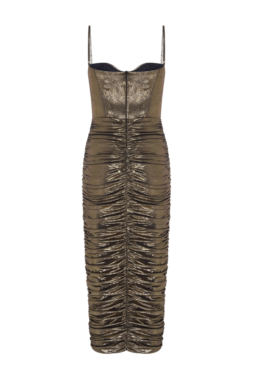 VESTIDO MIDI JERSEY ELYSIAN DOURADO
