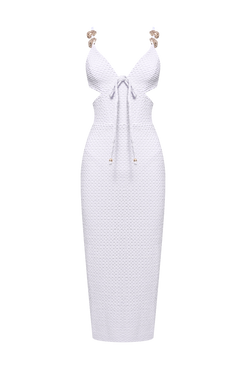 VESTIDO MIDI MALHA GAVEA OFF WHITE
