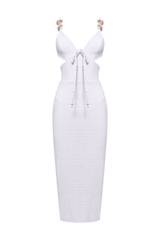 VESTIDO MIDI MALHA GAVEA OFF WHITE