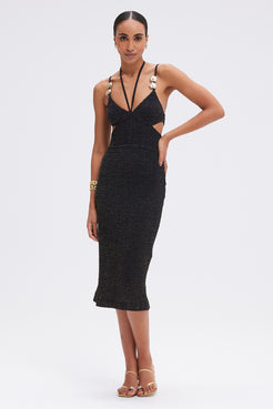 VESTIDO MIDI MALHA GAVEA PRETO