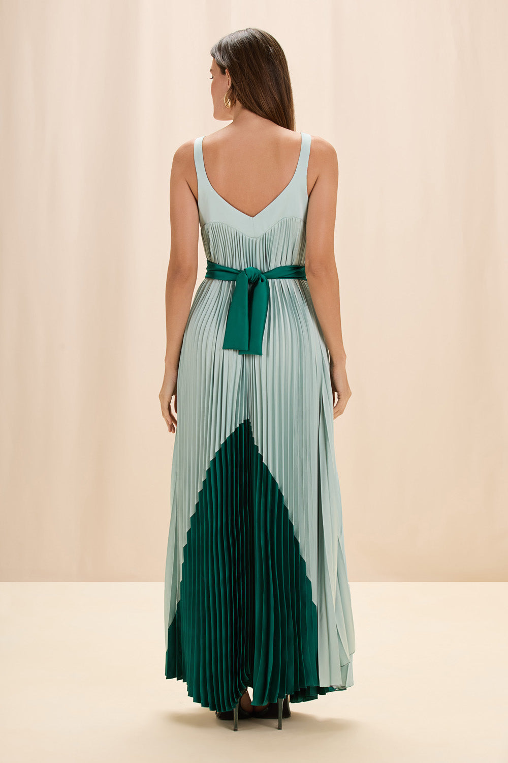 VESTIDO MIDI CETIM IRIS VERDE