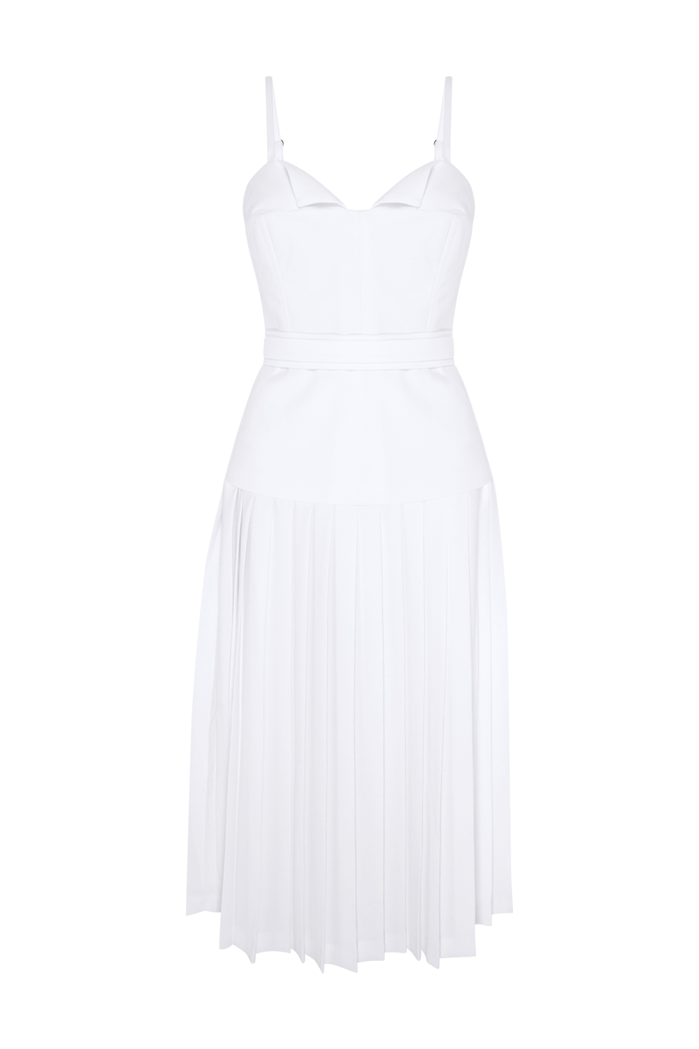 VESTIDO MIDI DUAL CREPE OFF WHITE