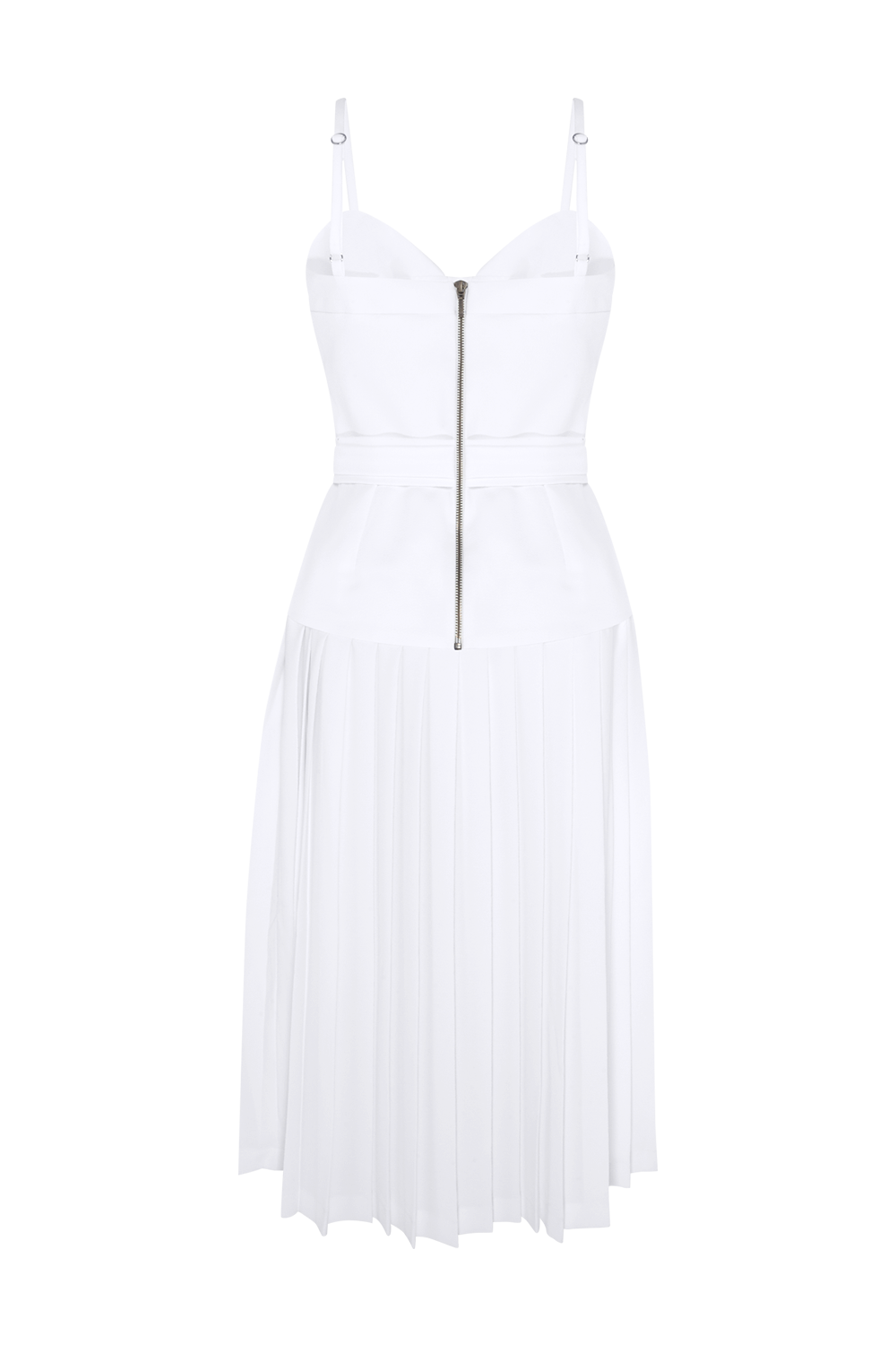 VESTIDO MIDI DUAL CREPE OFF WHITE