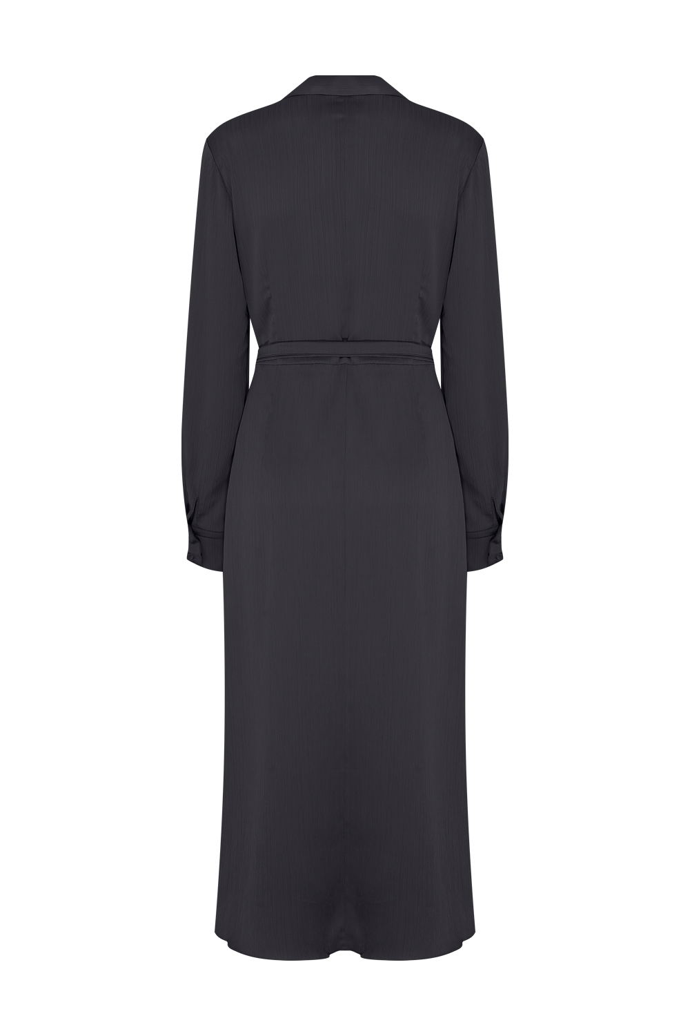 VESTIDO MIDI CETIM OPERA PRETO