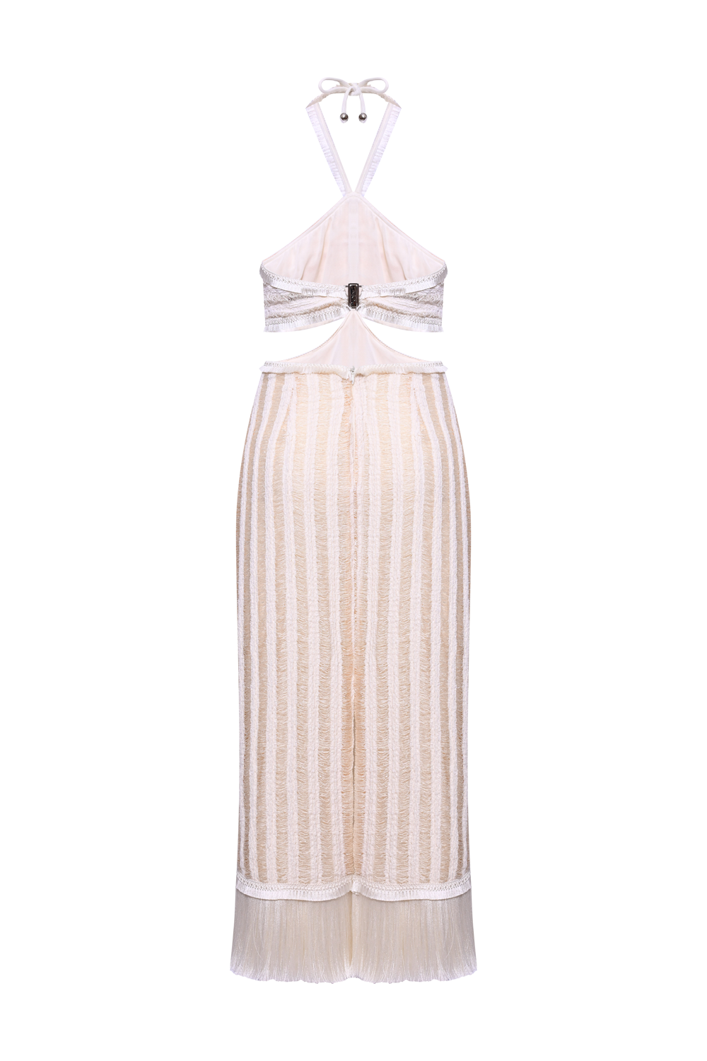 VESTIDO MIDI TELA CELESTE OFF WHITE