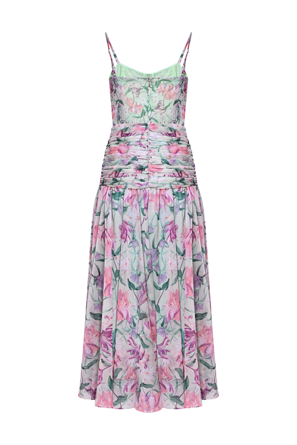 VESTIDO MIDI HONEY FLOWER VERDE