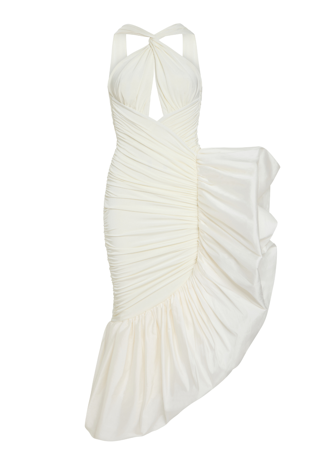 VESTIDO MIDI TAFETÁ TARSILA OFF WHITE