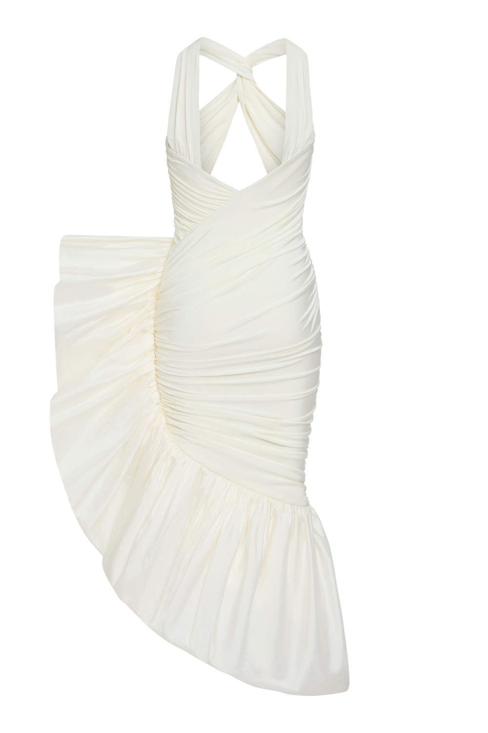 VESTIDO MIDI TAFETÁ TARSILA OFF WHITE