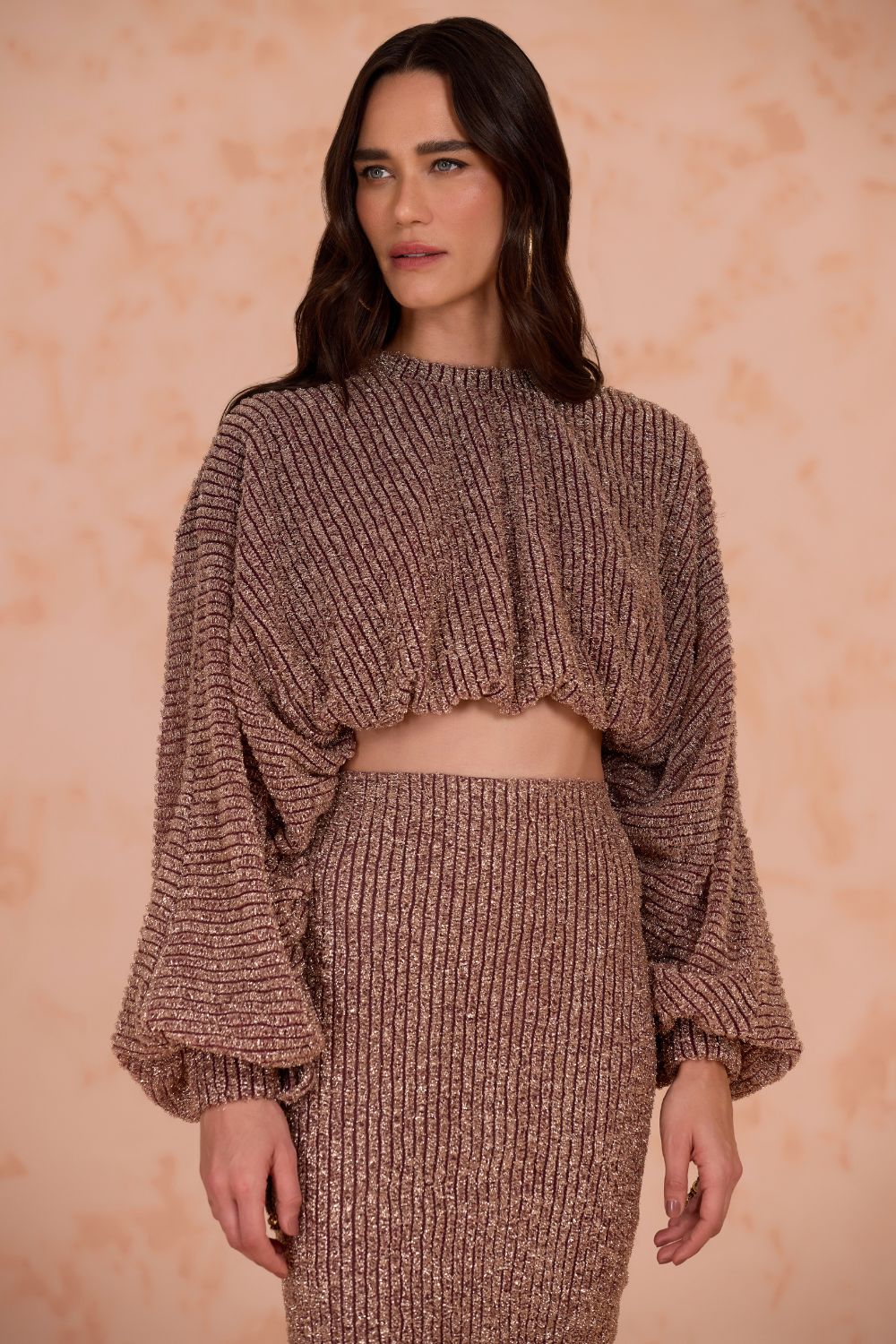 BLUSA MALHA GROOVY MARROM