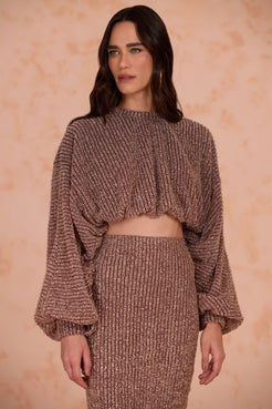 BLUSA MALHA GROOVY MARROM
