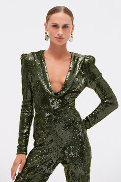 BODY PAETÊ BOSSA VERDE