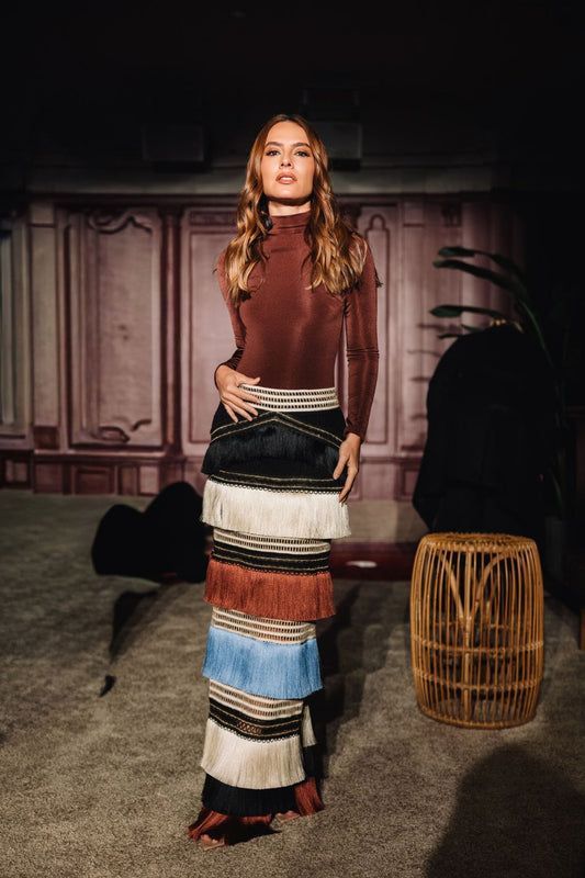 SAIA MIDI RITA FRINGE
 MULTICOR