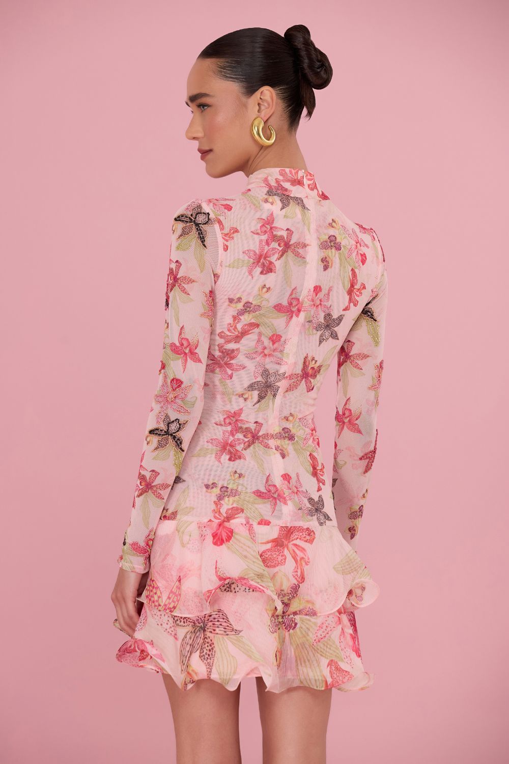 VESTIDO CURTO ORCHID BLOOM ROSE
