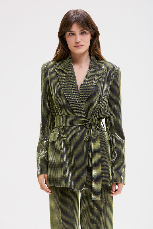 BLAZER TULE LUREX GLOWING DOURADO