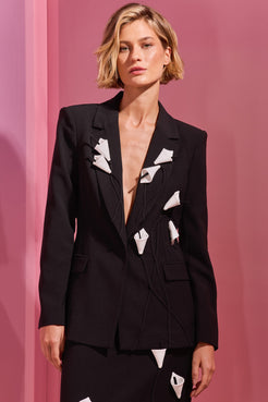 BLAZER CREPE DAMA PRETO